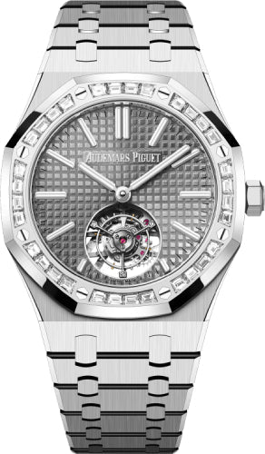 Audemars Piguet Royal Oak 41mm Flying Tourbillon White Gold Grey Dial Diamond Bezel - 26730BC.ZZ.1320BC.01